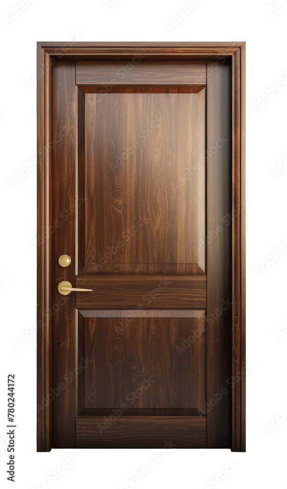 modern wood door isolated on transparent background