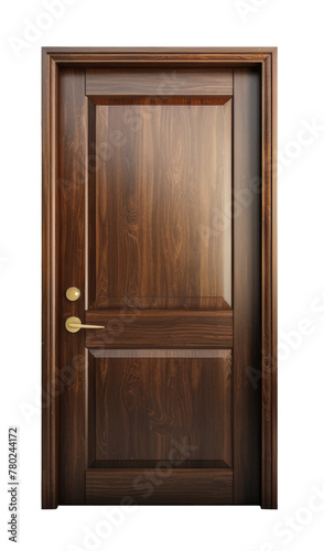 modern wood door isolated on transparent background