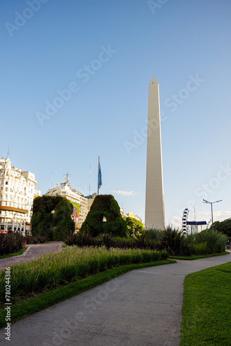 Obelisco de Buenos Aires con las iniciales en plantas photo