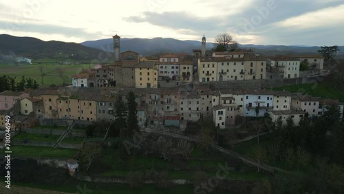 Dreamy lights: Monterchi at sunset in the province of Arezzo, Italy. photo