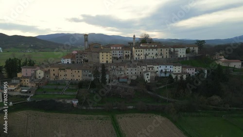 Monterchi: Picturesque Tuscan postcard under the sunset glow in the province of Arezzo, Italy. photo