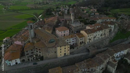 Tuscan tranquility: Monterchi at sunset in the province of Arezzo, Italy. photo