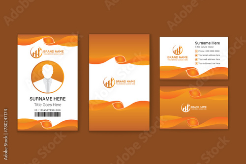 Modern minimal corporate business card template design business card