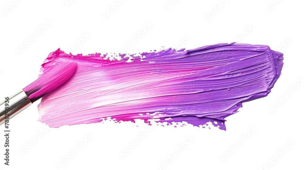 Hand painted stroke of violet and pink paint brush isolated on white background PNG Hand painted stroke of violet and pink paint brush isolated on white background PNG