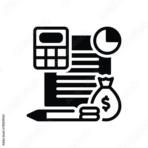 Black solid icon for budget