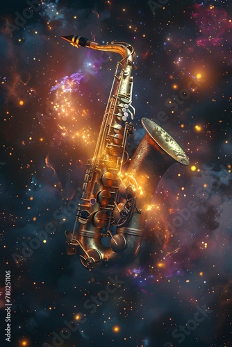 Saxophone Serenades the Cosmic Expanse A Musical Journey Through the Galactic Realm