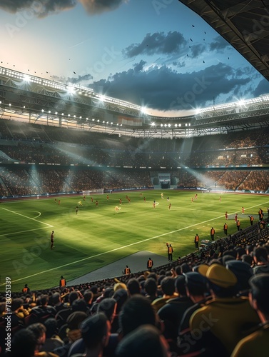 Immersive Virtual Soccer Stadium with Energetic Crowd and Dynamic Action on the Pitch