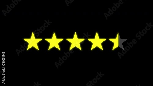 4.5 star rating customer reviews feedback concept black background