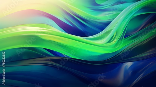 Vibrant streaks of emerald and sapphire collide, crafting an electrifying abstract backdrop."