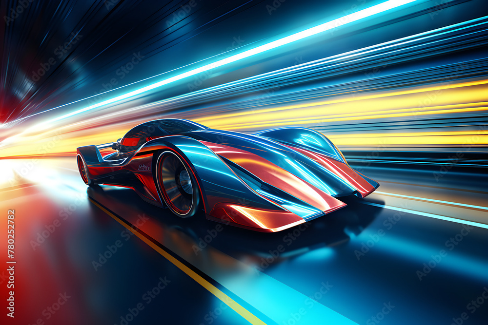 Car silhouette, side view. Modern neon car silhouette on black background for logo, banner for marketing advertising design generated by AI. 3D illustration Car silhouette, side view. Modern neon car silhouette on black background for logo, banner for marketing advertising design generated by AI. 3D illustration