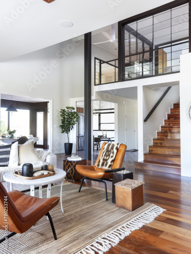 Elegant modern living room with chic home interior decor