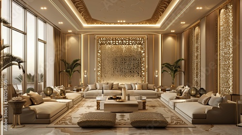 Luxurious Modern Living Room Interior with Elegant Decor