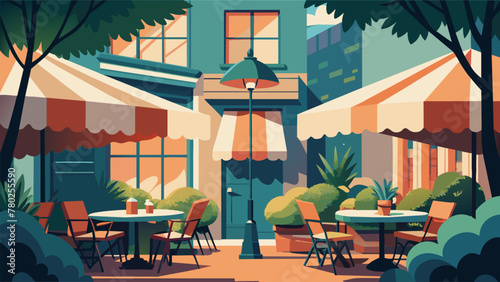 Tucked away behind a bustling street a secret garden café offers a peaceful escape from the hustle and bustle of the city. The outdoor seating