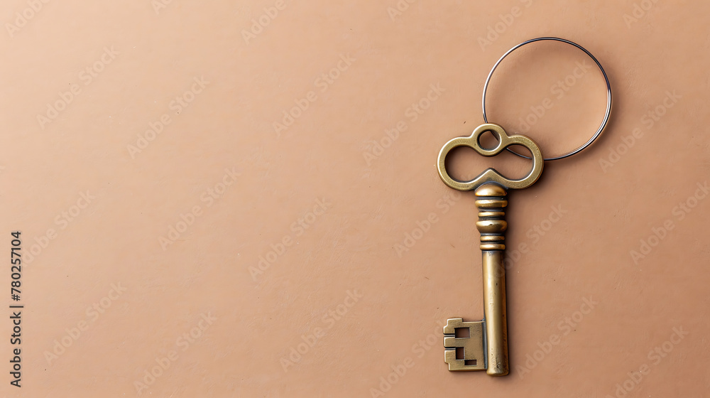 Key, minimal wallpaper, an important symbol that represents the resolution of a problem or the path to success.