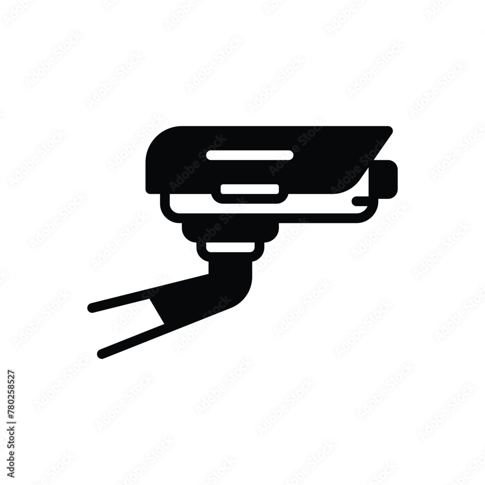 Black solid icon for security camera Black solid icon for security camera
