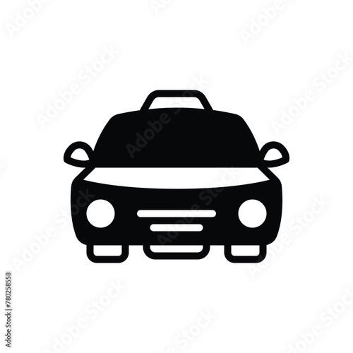 Black solid icon for taxi 