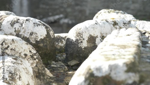 The Tomb Of the Jealous Man And Woman At The Cemetery Of St. Peter And Paul`s Cathedral In Trim, County Meath, Ireland. Close-up Shot photo