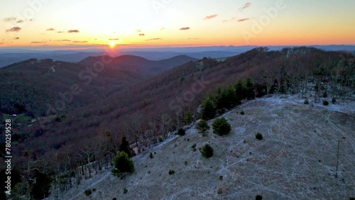 blue ridge mountain sunrise in appalachia near boone nc photo