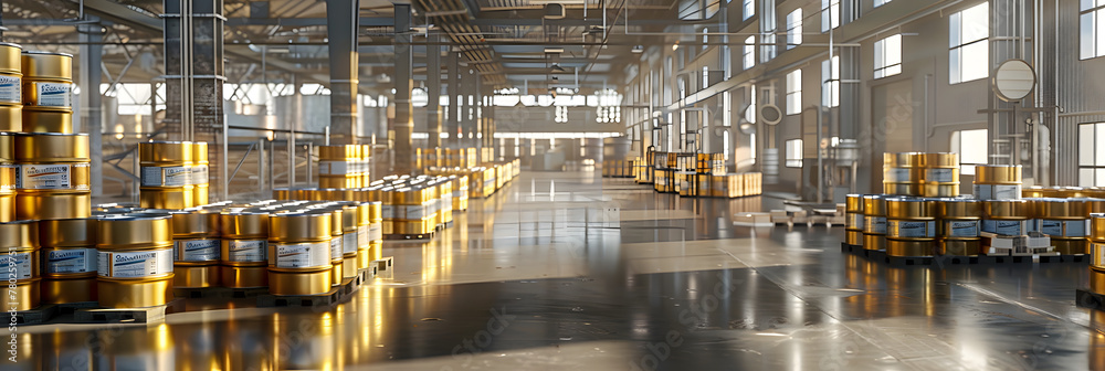 Refreshing Conveyor belt soda Bottle shape, Canned food distribution on conveyor belt in warehouse.
