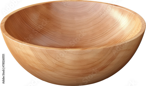 empty wooden bowl isolated on white or transparent background,transparency