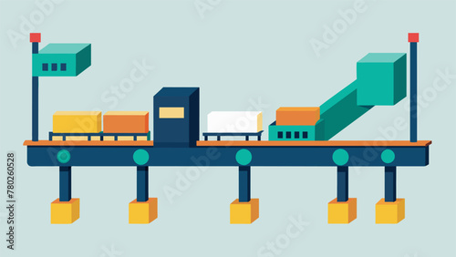 A conveyor belt system with modular components allowing for easy customization and reconfiguration to meet the changing demands of production.