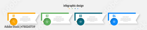 infographics design template. timeline with 4 steps, options. can be used for workflow diagram, info chart, web design. vector illustration.