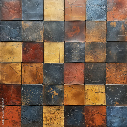 Close Up of a Colorful Tile Wall