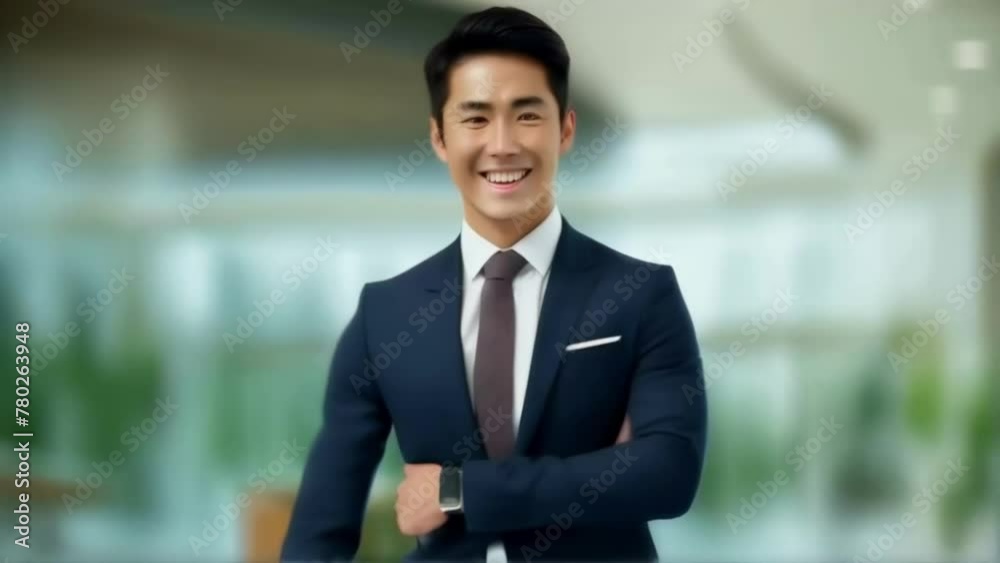 Professional Asian Businessman in a Modern Corporate Office