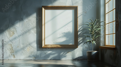 Room With Potted Plant and Mirror