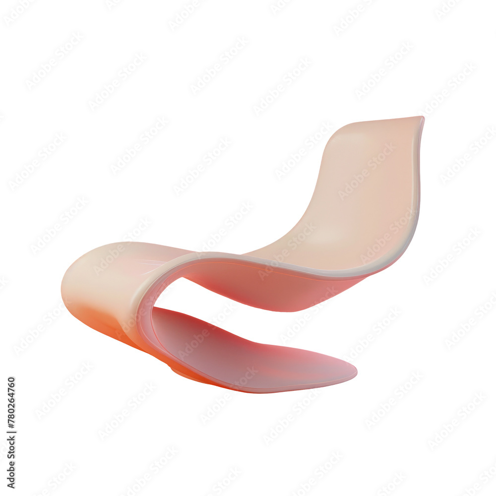 A chair with a curved seat on a Transparent Background A chair with a curved seat on a Transparent Background
