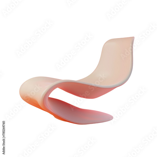 A chair with a curved seat on a Transparent Background