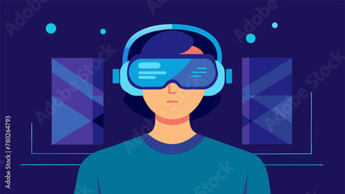 A focused image of a user wearing a specialized AR headset fully immersed in a simulated training scenario.