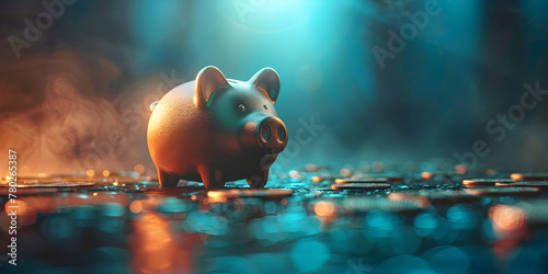 Piggy bank saving money for a good financial future savings and finance concept
 photo