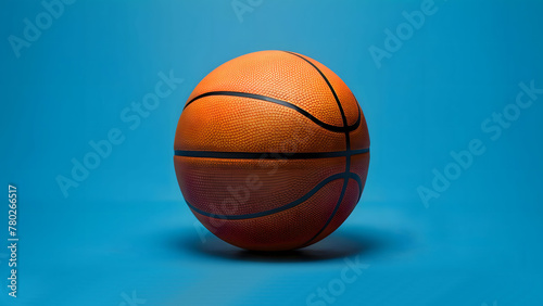 Basketball ball over blue background © Alex Bur