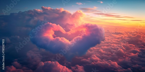 Early in the morning an incredible phenomenon high in the sky where the clouds formed a heart shape