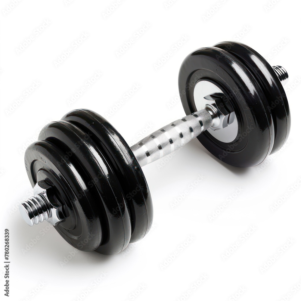 Dumbbell on white background