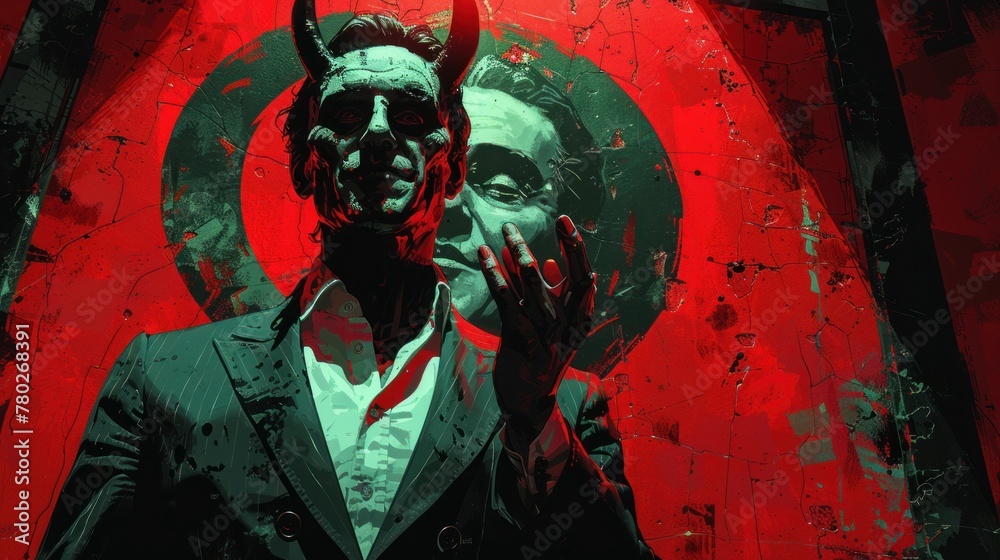man and devil mask man and devil mask