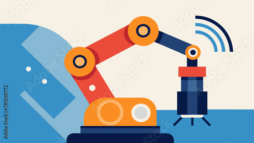 A closeup image of a robotic arm performing precision tasks with the aid of IIoT technology showcasing the accuracy and agility enabled by