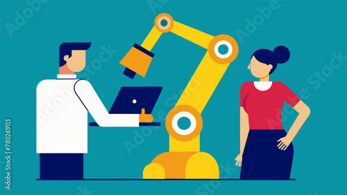 Closeup of a robotic arm and human worker collaborating on a task symbolizing the humantechnology partnership in the age of digital