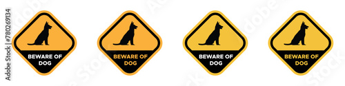 Beware of dog vector signs