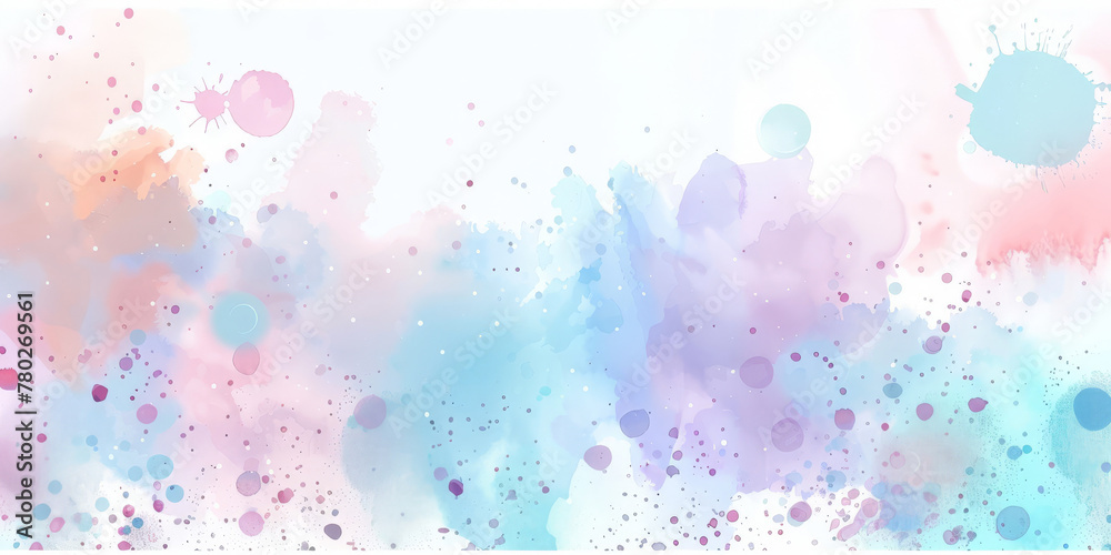 Watercolor pastel background with soft splashes and dots on a white background, Watercolor pastel background with soft splashes and dots on a white background,