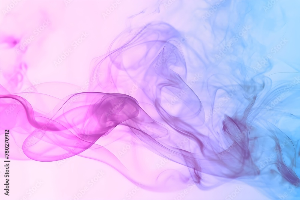 Pink, purple and blue hue abstract smoke background banner copy space for text 