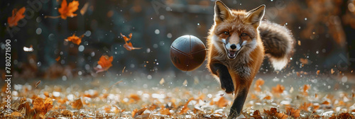 a Fox playing with football beautiful animal photography like living creature photo