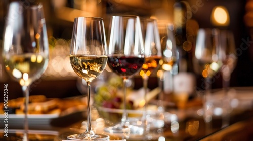 An elegant wine tasting event, with a focus on the sommelier's expertise and the refined ambiance.