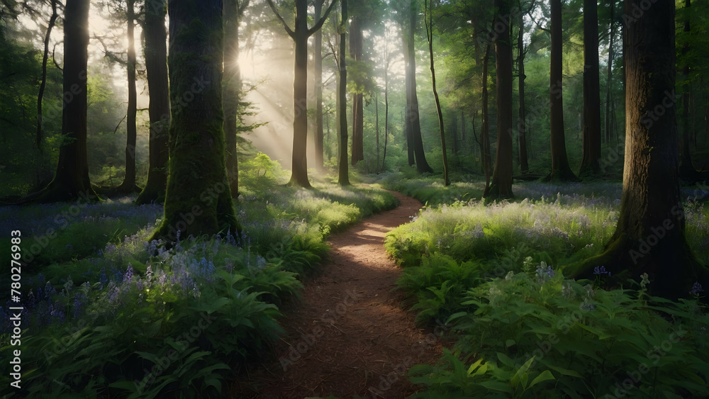 Obraz premium lush green ancient forest