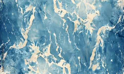 Marbled Vintage Texture on Old Blue Paper Background, Generative AI  photo
