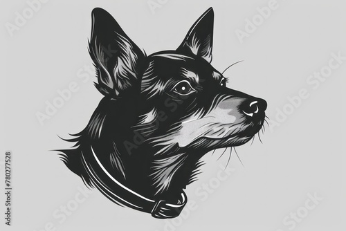black and white dog head in a collar