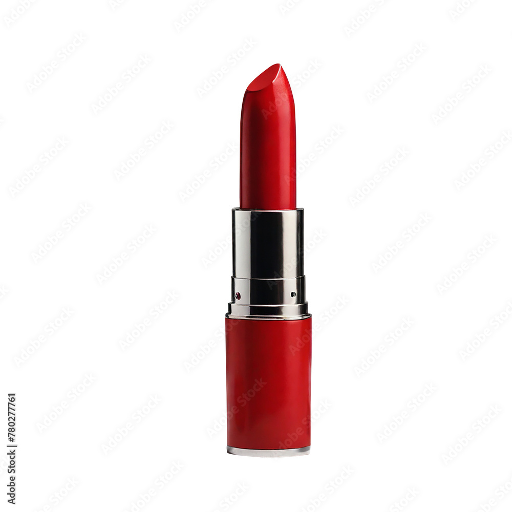 Red lipstick isolated on transparent background