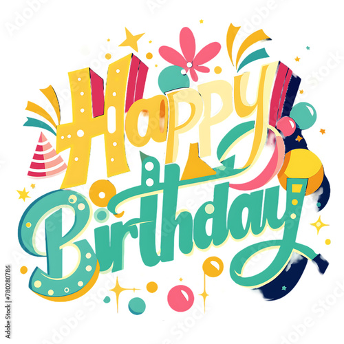 happy birthday text transparent background