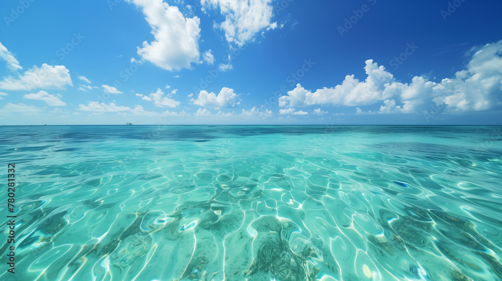 Obraz premium tropical ocean background, under a big blue sky